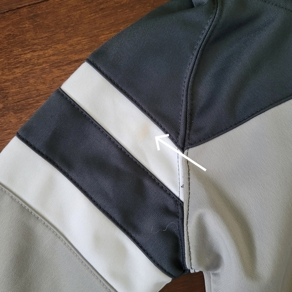 Nike Boys Gray Colorblock Zip-Up Athletic Track Jacket Size 6 Spellout on Sleeve - Picture 4 of 10